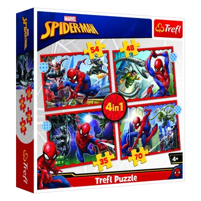 Trefl Puzzle Hrdinný Spiderman 4v1 (35,48,54,70 dílků) - Trefl