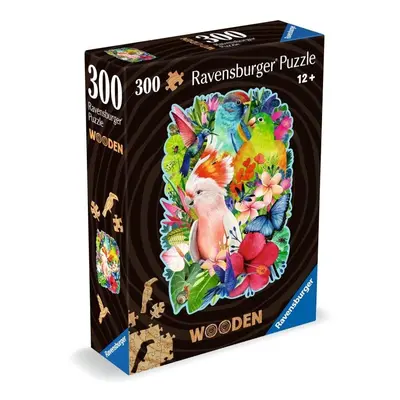 Dřevěné puzzle Barevní papoušci 300 dílků