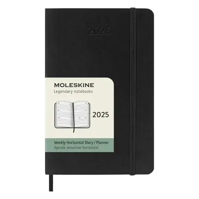 Moleskine Horizontální diář 2025 černý S, týdenní, tvrdý