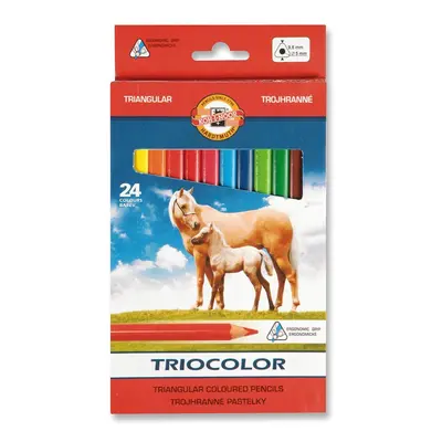 Koh-i-noor pastelky TRIOCOLOR trojhranné souprava 24 ks v papírové krabičce