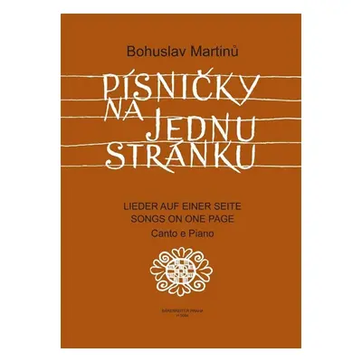 Písničky na jednu stránku - Bohuslav Martinů