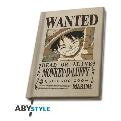 One Piece Zápisník Wanted Luffy A5