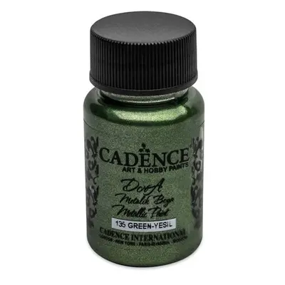 Metalická akrylová barva Cadence Dora Metalic - zelená / 50 ml