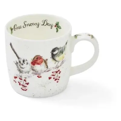 Vánoční porcelánový hrnek Wrendale Designs " - One Snowy Day" Ptáčci 310 ml