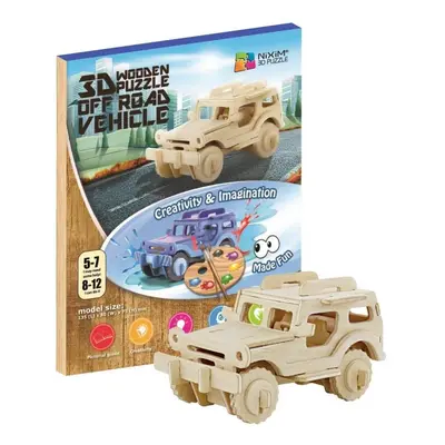 NiXiM Dřevěné 3D puzzle - Terénní auto