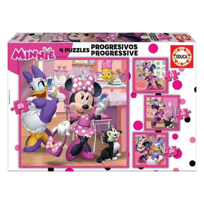 Puzzle Minnie a Daisy 4v1 (12,16,20,25 dílků)