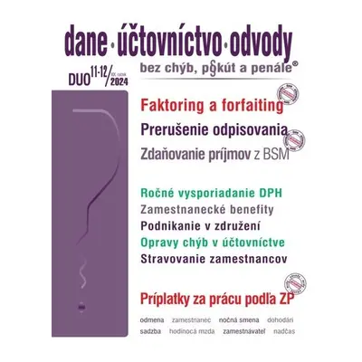 DUO 11-12/2024 – Dane, účtovníctvo, odvody bez chýb, pokút a penále