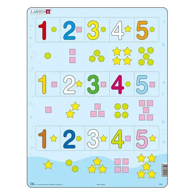 Puzzle MAXI - Čísla 1-5 s grafickými znaky/15 dílků - Larsen