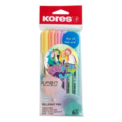 Kuličková pera Kores K0 Pen Pastel LOLLIPOPZ - 6 pastelových barev