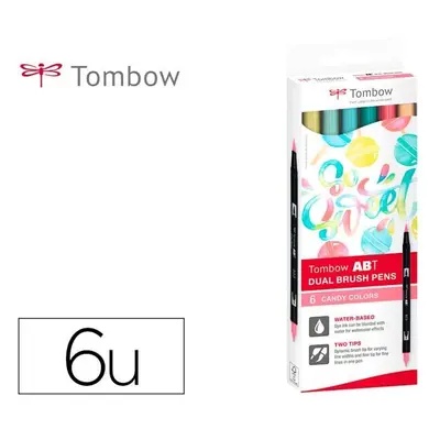 Tombow ABT Dual Pen Brush Sada oboustranných štětcových fixů - Candy colours 6 ks