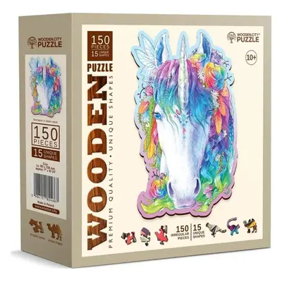 Dřevěné puzzle Stylový jednorožec 150 dílků