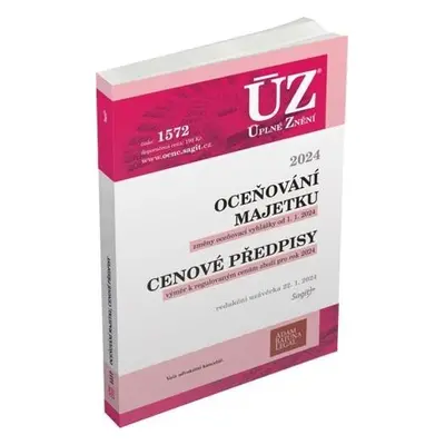 ÚZ 1572 Oceňování majetku, Cenové předpisy, 2024