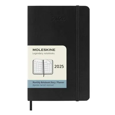 Moleskine Měsíční diář 2025 černý S, měkký