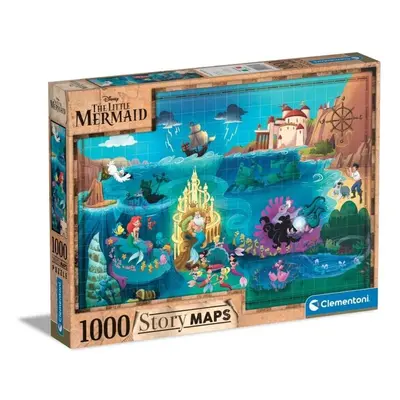 Puzzle Disney Mapa Malá mořská víla 1000 dílků