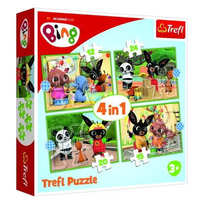 Trefl Puzzle Bing - Šťastný den 4v1 (12,15,20,24 dílků) - TOMI