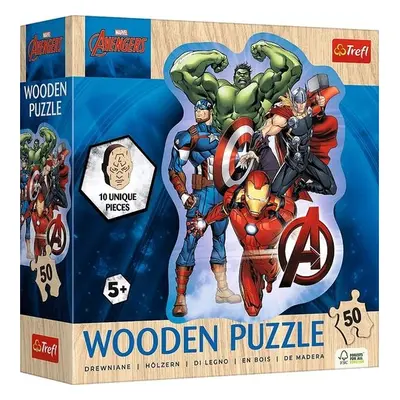 Dřevěné obrysové puzzle Avengers a jejich dobrodružství