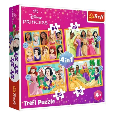 Puzzle Disney princezny: Pohádkové příběhy/4v1 (35,48,54,70 dílků)