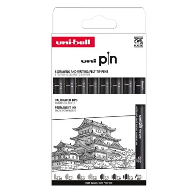 UNI PIN Classic, sada linerů, 8 ks, (0,03 mm/ 0,1 mm/ 0,3 mm/ 0,5 mm/ 0,7 mm/ 0,9 mm/ 1,2 mm/ BR