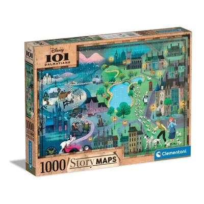 Puzzle Disney mapa 101 Dalmatinů 1000 dílků