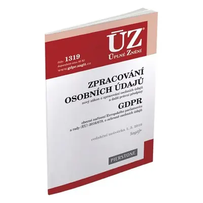 ÚZ 1319 Zpracování osobních údajů, GDPR