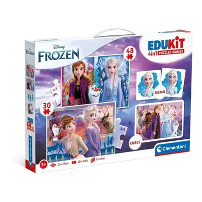 Edukit Frozen 4v1 (pexeso, 48 + 30 puzzle, 6 kostek)