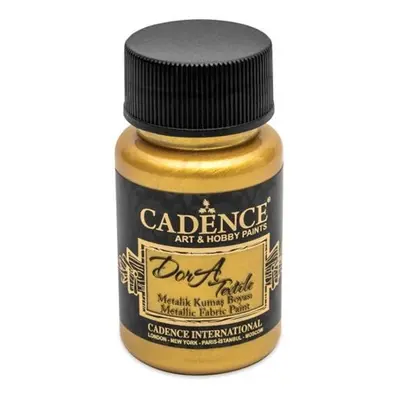 Metalická barva na textil Cadence Dora Textile - sytá zlatá / 50 ml