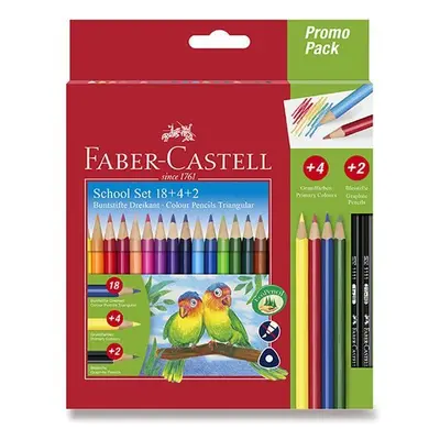 Faber - Castell Pastelky trojhranné 18 ks + 4ks + 2ks tužek