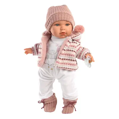 Llorens 42406 BABY JULIA - realistická panenka se zvuky a měkkým látkovým tělem - 42 cm