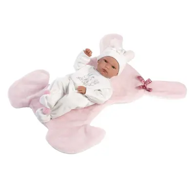 Llorens 63598 NEW BORN HOLČIČKA - realistická panenka miminko s celovinylovým tělem - 35 cm