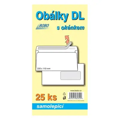 Obálky DL samolepicí s okénkem (bal. 25ks)