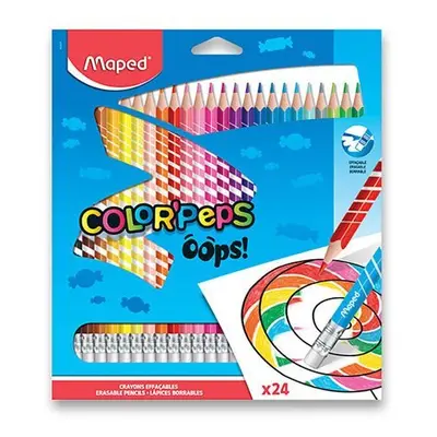 Maped - Bezdřevé pastelky Color´Peps Oops s gumou 24 ks