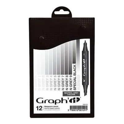 Graph´it Set alkoholových popisovačů, 12ks - Neutral Grey