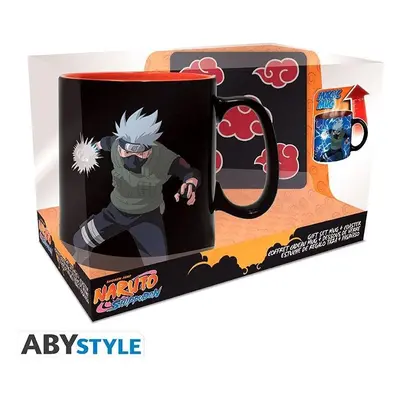 Naruto set 3D Hrnek měnící 460 ml + podtácek - Akatsuki