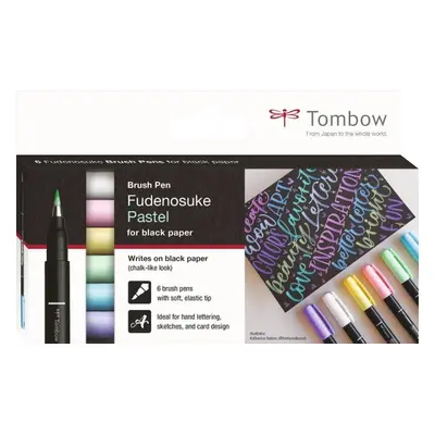 Tombow Štětcový fix Fudenosuke pastel - pastel 6 ks