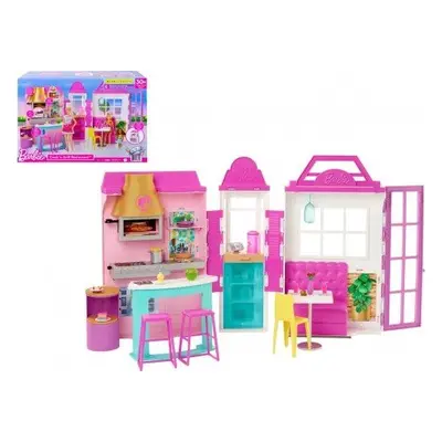 Barbie restaurace s doplňky plast v krabici 46x32x14cm - Mattel Barbie