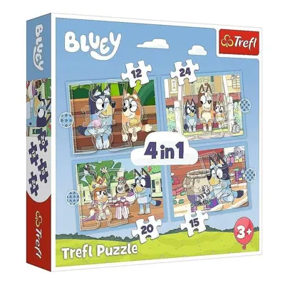 Puzzle Bluey a její svět 4v1 (12,15,20,24 dílků)