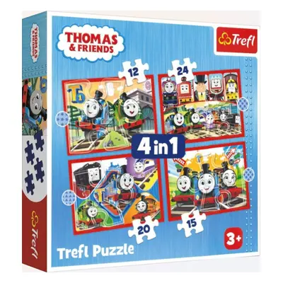 Trefl Puzzle Mašinka Tomáš 4v1 (12,15,20,24 dílků)