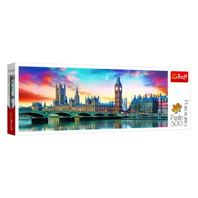 Trefl Puzzle Big Ben a Westminsterský palác, Londýn / 500 dílků Panoramatické - Trefl