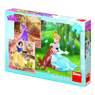 Disney Princezny - Volné odpoledne: puzzle 3x55 dílků - Dino