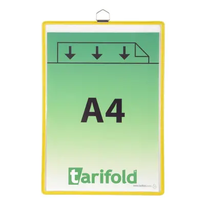 djois rámeček s kapsou a očkem, A4, otevřený shora, žlutý, 5 ks