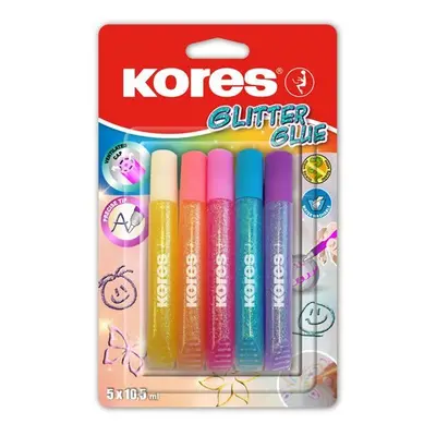 Kores Glitter glue pastel 5 x 10,5 ml