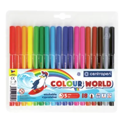 Centropen Fixy COLOUR WORLD 7550 trojboké, sada 18 barev