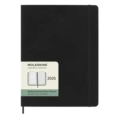 Moleskine Plánovací zápisník 2025 černý XL, měkký