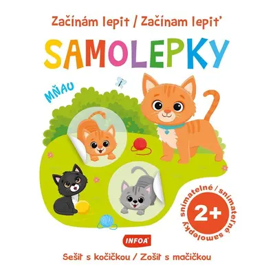 Začínám lepit samolepky - Sešit s kočičkou / Začínam lepiť samolepky - Zošit s mačičkou