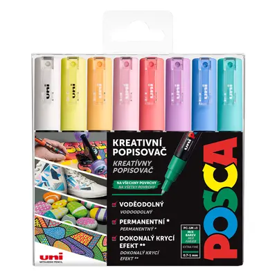 Posca sada popisovačů PC-1M, 0,7 - 1 mm, pastelové barvy (8 ks)