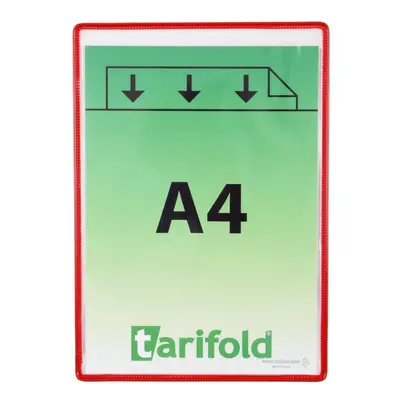 djois rámeček s kapsou samolepicí, A4, otevřený shora, nepermanentní, červený, 5 ks