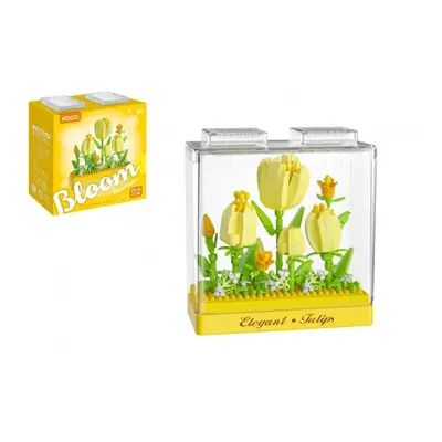 Stavebnice mini KOCO Tulipány plast 295ks v krabičce 11x12x5cm