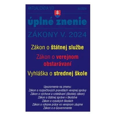 Aktualizácia V/3 2024 – štátna služba, informačné technológie verejnej správy