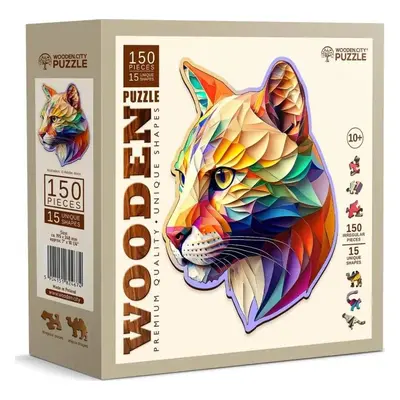 Dřevěné puzzle Barevná puma 150 dílků