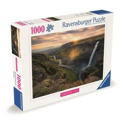 Puzzle Skandinávie: Vodopád Haifoss, Island 1000 dílků